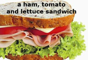 a ham tomato and lettuce sandwich